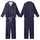 Modern Aesthetic Lover's Geometric Deep Navy Wide Vertical Stripes with Red-Maroon White Pinstripes Kid Satin Pajamas Set - 1