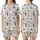 Whippet Lovers' Modern Illustrative Charcoal Whippet Outlines, Slate Blue Zig-Zag & Peach Accents Satin Short-Sleeve Pajamas Set - 1