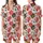 Whimsical Style Lovers' Playful Doodle Elephants, Polka Dot Mushrooms, Flowers Pattern: Red, Brown, Sky Blue, Pink Satin Short-Sleeve Pajamas Set - 1