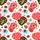 Whimsical Style Lovers' Playful Doodle Elephants, Polka Dot Mushrooms, Flowers Pattern: Red, Brown, Sky Blue, Pink Satin Short-Sleeve Pajamas Set - 4