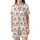 Women's Soft Polycotton Pajama Set: Playful Blenheim Cavalier King Charles Dog Design Satin Short-Sleeve Pajamas Set - 2