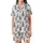 Family Christmas: Hand-Sketched Rustic Tree Pattern – Vintage Pen & Ink Wearable Art Satin Short-Sleeve Pajamas Set - 2