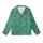 Women's Emerald Velvet Kimono Style Art Deco Geometric Teal Pattern Loungewear Sleep Set Kid Satin Pajamas Set - 2