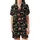 Beagle Lover Pajamas: 'Less People More Beagles' Distressed Retro Black Dog Sleep Top Satin Short-Sleeve Pajamas Set - 2