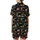 Beagle Lover Pajamas: 'Less People More Beagles' Distressed Retro Black Dog Sleep Top Satin Short-Sleeve Pajamas Set - 3