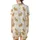 Cozy Dreamers' Creamy Golden Tan Sleeping Teddy Bear Crescent Moon Star Pattern Satin Short-Sleeve Pajamas Set - 3