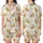 Cozy Dreamers' Creamy Golden Tan Sleeping Teddy Bear Crescent Moon Star Pattern Satin Short-Sleeve Pajamas Set - 1