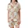 Women's Muslin Crinkle Cotton Sleep Set: Hand-Drawn Teddy Bears, Stars & Moons Satin Short-Sleeve Pajamas Set - 2