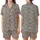 Artful Design Enthusiasts' Art Nouveau Stylized Vine Curvilinear Pattern Grey Mustard Fuchsia Satin Short-Sleeve Pajamas Set - 1