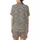 Artful Design Enthusiasts' Art Nouveau Stylized Vine Curvilinear Pattern Grey Mustard Fuchsia Satin Short-Sleeve Pajamas Set - 3