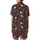 Festive Spirit: Scattered Candy Cane Gingerbread Mug Snowflake Pattern - Flat Graphic Print Satin Short-Sleeve Pajamas Set - 6W-4FlIrF4