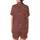 Newlyweds' Whimsical Hand-Drawn Merry & Married Christmas & Wedding Pattern on Muted Brick Red Satin Short-Sleeve Pajamas Set - 3