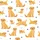 Golden Retriever Dog Lover's Cheerful Puppy & Adult Vector Pattern Soft Sleepwear Ensemble Satin Short-Sleeve Pajamas Set - 4