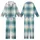Cozy Style Enthusiasts Muted Sky Blue Buffalo Check and Gingham Plaid Pattern with Teal and Creamy Off-White Kid Satin Pajamas Set - 1