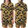 Modern Enthusiasts Deep Navy Golden Yellow Geometric Rectangular Square Tessellation Striped Gold Accents Satin Short-Sleeve Pajamas Set - 1