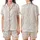 Women's Organic Muslin Sleep Shirt: Muted Ditsy Wildflower Print - Soft Cotton Loungewear Satin Short-Sleeve Pajamas Set - 1