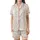 Women's Organic Muslin Sleep Shirt: Muted Ditsy Wildflower Print - Soft Cotton Loungewear Satin Short-Sleeve Pajamas Set - 2
