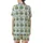 Nature Lovers' Gentle Illustrative Muted Blue-Grey Arched Window Pattern, Green Foliage, Aqua Teal & Ochre Birds Satin Short-Sleeve Pajamas Set - Vz2BhSKAN9
