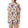 Holiday Pajamas: Whimsical Pizza, Hot Cocoa & Gingerbread Christmas Sleepover Pattern Satin Short-Sleeve Pajamas Set - grX3F189ne