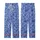 Women's Vintage Chinoiserie Indigo Cobalt Blue Peony Vine Floral Tapestry Kid Satin Pajamas Set - 3