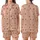 Women's Muted Peach Pink Hearts & Stars Terracotta Print Classic Collar Pajama Set Satin Short-Sleeve Pajamas Set - 1