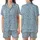 Nature Lovers' Powder Blue Delicate Floral Vine Chocolate Brown Cyan Botanical Pattern Satin Short-Sleeve Pajamas Set - 1