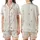 Cozy Loungers' Intricate Cream Cable Knit & Scattered Red Cherry Print Fleece Sleep Set Satin Short-Sleeve Pajamas Set - 1