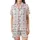 Holiday Enthusiasts' Festive Script Bold Serif Words Minimalist Icons Red Green Black White Pattern Satin Short-Sleeve Pajamas Set - 2
