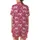 Greyhound Lovers' Fuchsia Pink Abstract Greyhound Folk Art Floral Geometric Repeat Satin Short-Sleeve Pajamas Set - 3