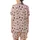 Women's Pajama Set: Playful Pastel Pink Hearts & Dark Brown Dots Sewing Project Satin Short-Sleeve Pajamas Set - 3