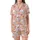 Flower Girl Pink Satin Pajama Set: Whimsical Rocket Sun Chalk Art Design Satin Short-Sleeve Pajamas Set - 2