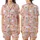 Flower Girl Pink Satin Pajama Set: Whimsical Rocket Sun Chalk Art Design Satin Short-Sleeve Pajamas Set - 1