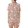 Flower Girl Pink Satin Pajama Set: Whimsical Rocket Sun Chalk Art Design Satin Short-Sleeve Pajamas Set - 3