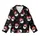 Festive Holiday: Black Santa Sunglass Heads & Holly Pattern - Vector All-Over Print Kid Satin Pajamas Set - IIoxs2M0cP