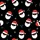 Festive Holiday: Black Santa Sunglass Heads & Holly Pattern - Vector All-Over Print Kid Satin Pajamas Set - 4