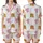 Pancakes & Pajamas Whimsical Golden Stacks, Amber Syrup & Pink Striped Sleep Set Satin Short-Sleeve Pajamas Set - 1