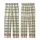 Women's Rustic Khaki Green Plaid Linen Comfort Ensemble Kid Satin Pajamas Set - 3
