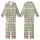 Women's Rustic Khaki Green Plaid Linen Comfort Ensemble Kid Satin Pajamas Set - 1