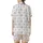 New Parents' Minimalist Romper & Sewing Motif Pattern Print Satin Short-Sleeve Pajamas Set - 3