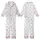 New Parents' Minimalist Romper & Sewing Motif Pattern Print Satin Short-Sleeve Pajamas Set - 1