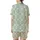Women's Refined Pale Pistachio Green Black Seamless Interlocking Geometric Botanical Pattern Satin Short-Sleeve Pajamas Set - va8kJdrWAR