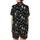 Alt Style Enthusiasts' Black White Illustrative Skull Skeleton Hands Rock Gesture Grunge Pattern Satin Short-Sleeve Pajamas Set - 3