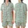 Dog Lovers' Minimalist Flat Art Fluffy Long-Haired Dog Seamless Pattern Mint Green Charcoal Off-White Satin Short-Sleeve Pajamas Set - 1