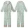 Dog Lovers' Minimalist Flat Art Fluffy Long-Haired Dog Seamless Pattern Mint Green Charcoal Off-White Kid Satin Pajamas Set - 1