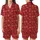 Royal Style Enthusiasts' Ruby Red King Queen Crown Matte Gold Rose Gold Script Seamless Pattern Satin Short-Sleeve Pajamas Set - DP-k_VULx-