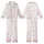 Holiday Enthusiasts' Bright Red White Flat Graphic Christmas Candy Cane Snowflake Tree Seamless Pattern Kid Satin Pajamas Set - 1