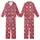 Dog Lovers' Elegant Crimson Red White HH Monogram Scrollwork Tan Dog Seamless Pattern Kid Satin Pajamas Set - -CjgbD0I0c
