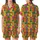 Autumn Lovers' Bold Flat Illustrative Pumpkins Neon Pink Yellow Green Geometric Blocks Satin Short-Sleeve Pajamas Set - 1