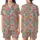Whimsical Style Lovers' Hand-Drawn Orange Fox Teal Owl Pink Squirrel Floral Taupe-Grey Satin Short-Sleeve Pajamas Set - 1