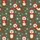 Festive Animal Lovers' Playful Brown Otters Red Santa Hats Scarves Dark Olive Green Snowflake Seamless Pattern Satin Short-Sleeve Pajamas Set - 4
